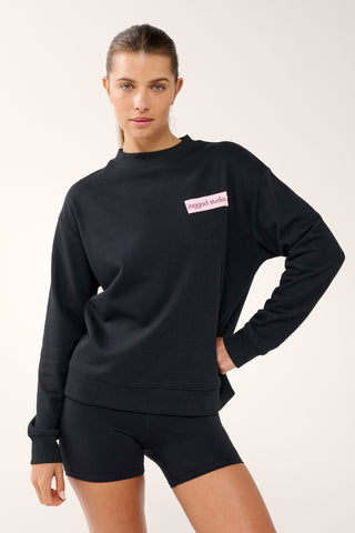 BOTANICAL BOXY SWEATER BLACK