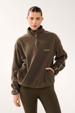 VIVID HALF-ZIP THERMAFLEECE LITE SWEATER MOCHA