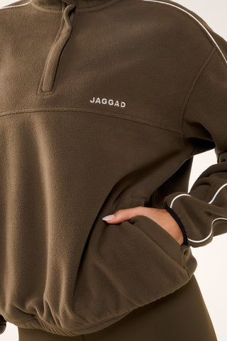 VIVID HALF-ZIP THERMAFLEECE LITE SWEATER MOCHA