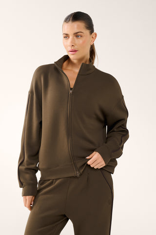 FOUNDATION ZIP-THROUGH SOFTFORM JACKET MOCHA