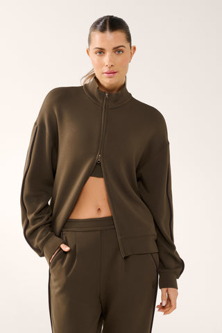FOUNDATION ZIP-THROUGH SOFTFORM JACKET MOCHA