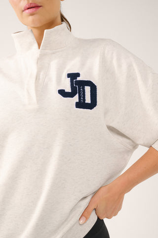 JD COLLARED SWEATER OATMEAL MARLE