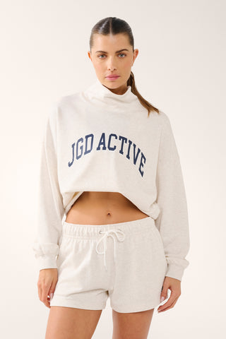 JGD MOCK NECK SWEATER OATMEAL MARLE
