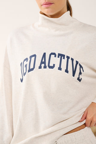 JGD MOCK NECK SWEATER OATMEAL MARLE