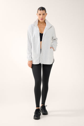 JGD LONGLINE ZIP-THROUGH THERMALITE JACKET WHITE MARLE