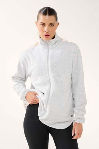 JGD LONGLINE ZIP-THROUGH THERMALITE JACKET WHITE MARLE