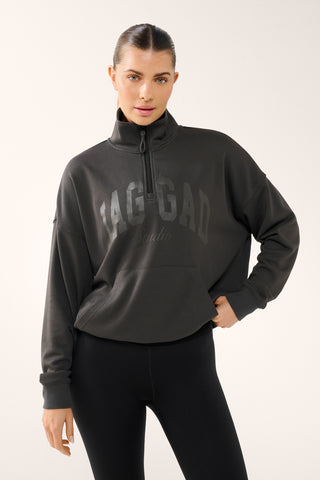 BLOOM HALF-ZIP SIGNATURE SWEATER GRH