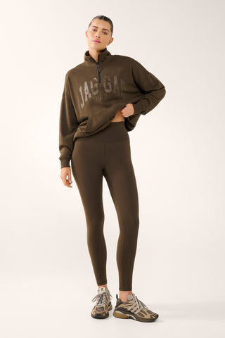 BLOOM HALF-ZIP SIGNATURE SWEATER MOCHA