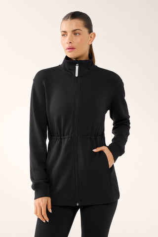 MOMENTUM LONGLINE ZIP-THROUGH SOFTSCUBA BLACK