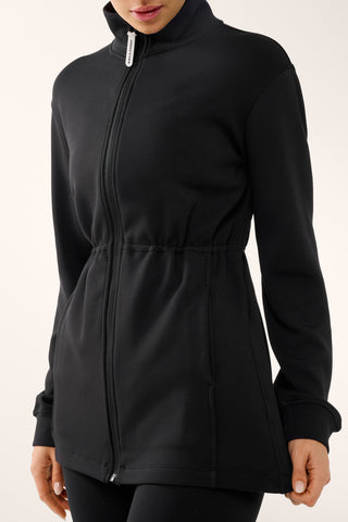 MOMENTUM LONGLINE ZIP-THROUGH SOFTSCUBA BLACK