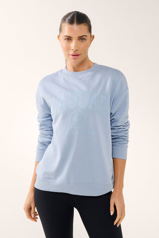 EMBLEM BOXY SWEATER BLUE FOG