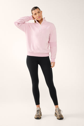 VIVID ZIP-NECK THERMAFLEECE LITE SWEATER PINK