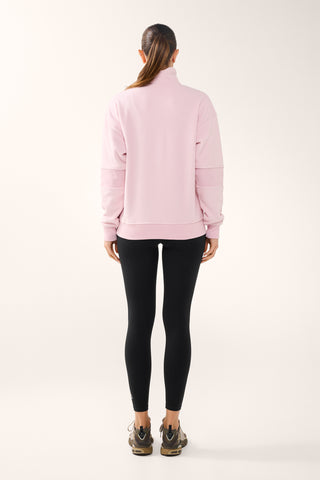 VIVID ZIP-NECK THERMAFLEECE LITE SWEATER PINK