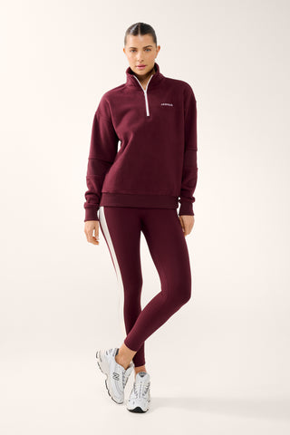 VIVID ZIP-NECK THERMAFLEECE LITE SWEATER CHERRY
