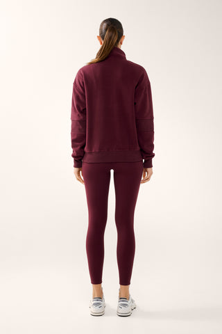 VIVID ZIP-NECK THERMAFLEECE LITE SWEATER CHERRY