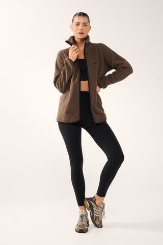 FOUNDATION BOXY ZIP-THROUGH THERMALITE JACKET MOCHA