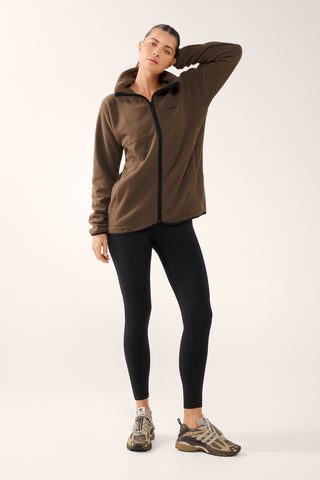 FOUNDATION BOXY ZIP-THROUGH THERMALITE JACKET MOCHA