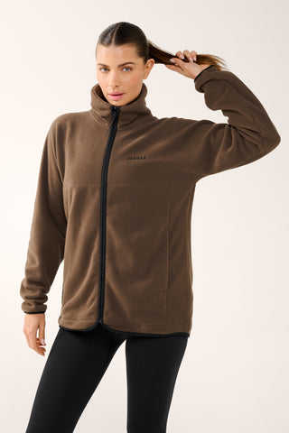 FOUNDATION BOXY ZIP-THROUGH THERMALITE JACKET MOCHA