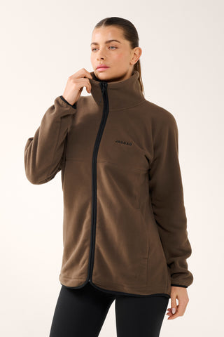 FOUNDATION BOXY ZIP-THROUGH THERMALITE JACKET MOCHA