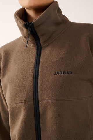 FOUNDATION BOXY ZIP-THROUGH THERMALITE JACKET MOCHA
