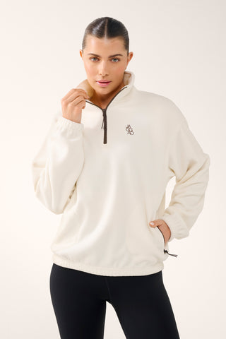 FOUNDATION HALF-ZIP THERMALITE SWEATER SWAN WHITE