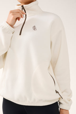 FOUNDATION HALF-ZIP THERMALITE SWEATER SWAN WHITE