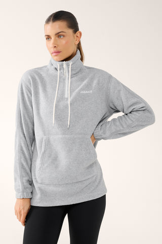 TERRITORY KANGA POCKET HALF-ZIP THERMALITE SWEATER GREY MARLE