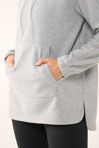 TERRITORY KANGA POCKET HALF-ZIP THERMALITE SWEATER GREY MARLE