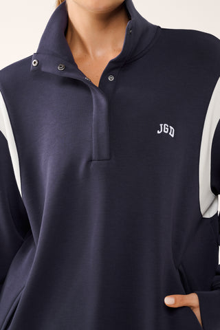 HALFTIME LONGLINE SOFTSCUBA SWEATER DARK NAVY