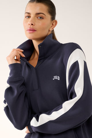 HALFTIME LONGLINE SOFTSCUBA SWEATER DARK NAVY