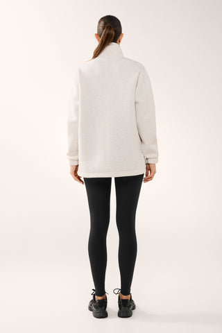 JGD LONGLINE HALF-ZIP SCUBA SWEATER OATMEAL MARLE