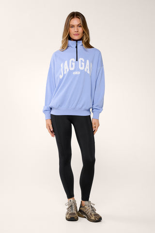 MODE HALF-ZIP SIGNATURE SWEATER CORNFLOWER BLUE