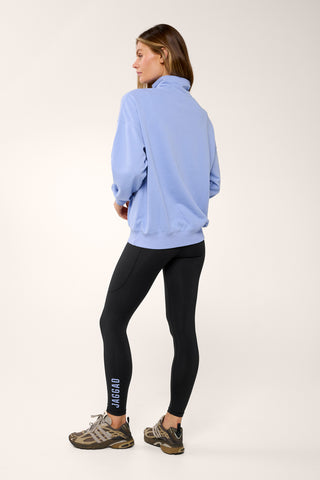 MODE HALF-ZIP SIGNATURE SWEATER CORNFLOWER BLUE