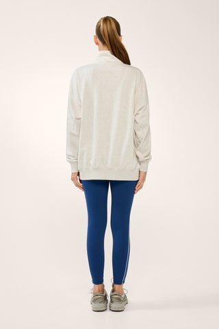 REPLAY HALF-ZIP SIGNATURE SWEATER WHITE MARLE