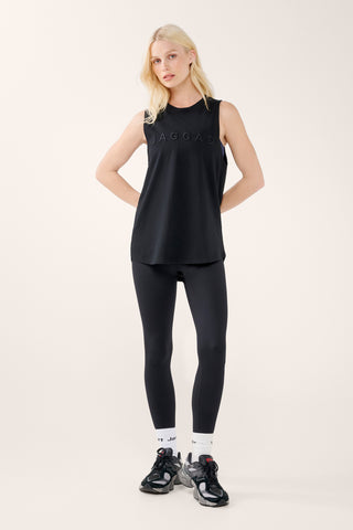 FUSION BLOCK COTTON TANK BLACK