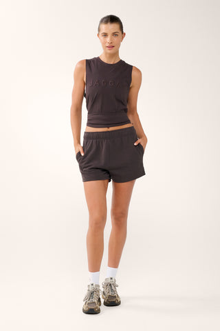 FUSION BLOCK COTTON TANK COFFEE BEAN