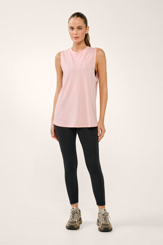 FUSION BLOCK COTTON TANK CHALK PINK