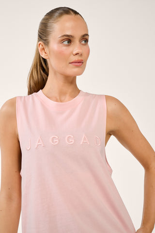 FUSION BLOCK COTTON TANK CHALK PINK
