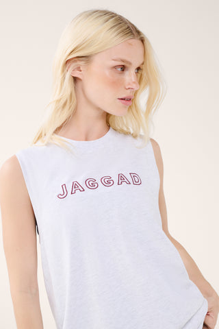 ELEMENT TWIST-BACK COTTON TANK WHITE MARLE