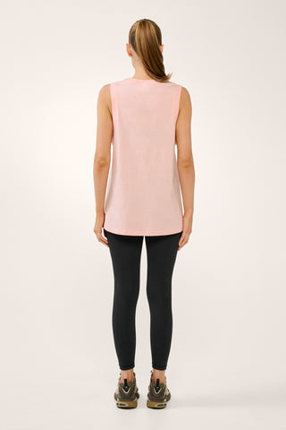 REPLAY BANDED TANK CHALK PINK