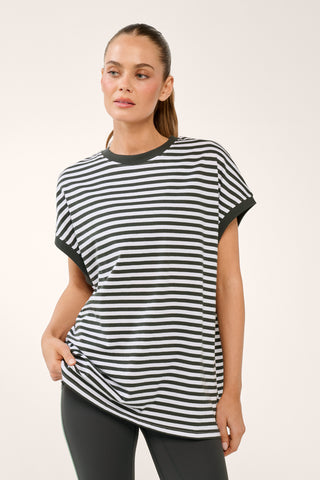 ELEMENT EXAGGERATED BOX-CUT TANK GRAPHITE STRIPE