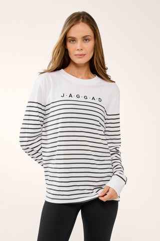 LAGUNA LONG SLEEVE TEE WHITE & BLACK