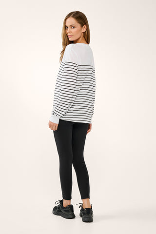 LAGUNA LONG SLEEVE TEE WHITE & BLACK