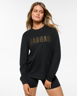 CLASSIC KEYLINE LONG SLEEVE TEE BLACK GOLD LOGO