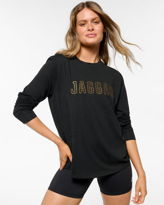 CLASSIC KEYLINE LONG SLEEVE TEE BLACK GOLD LOGO