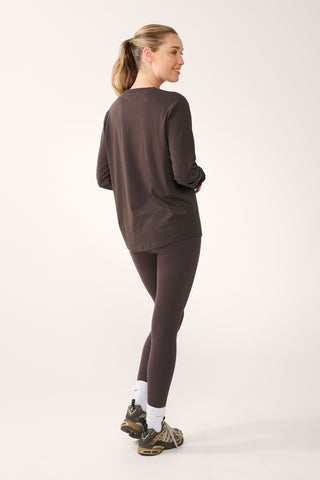 CLASSIC KEYLINE LONG SLEEVE TEE COFFEE BEAN