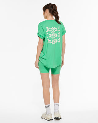 PALM CUFFED SLEEVE TEE JADE