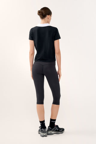 NEWPORT COLLARED BABY TEE BLACK