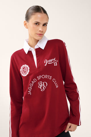 NATIONAL LONG SLEEVE RUGBY TOP BURNT RED