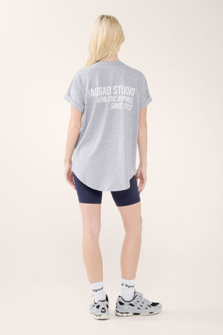 SPRINGS CUFFED SLEEVE TEE GREY MARLE